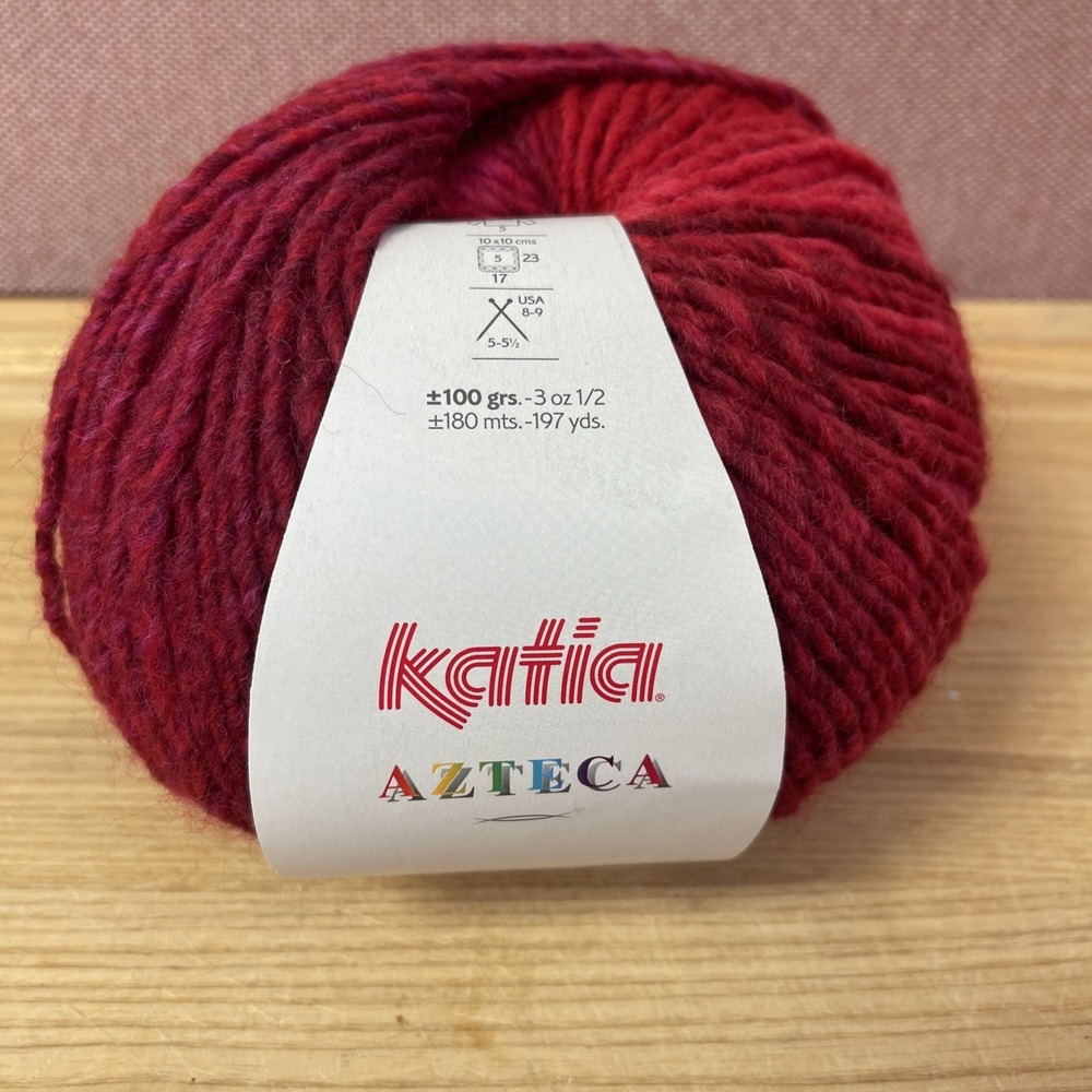 Katia Azteca‎ Yarn Red Color 7809 50/50 Wool And Acrylic